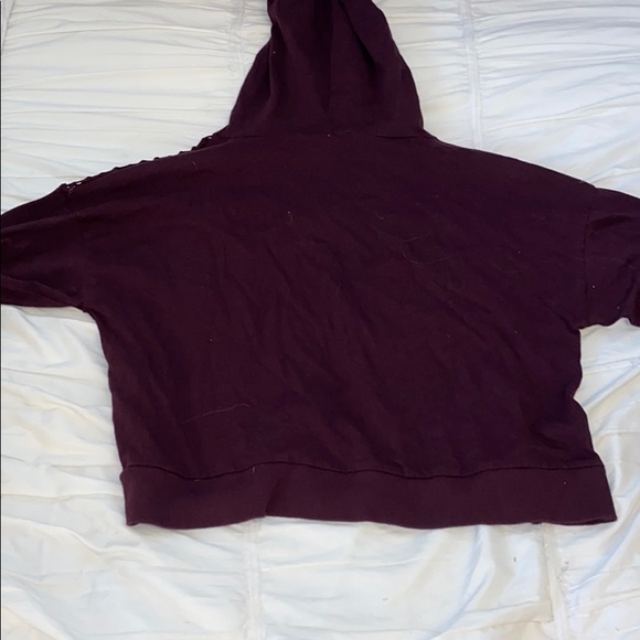 Forever 21 Dark Purple Cropped Hoodie - Picture 2 of 4